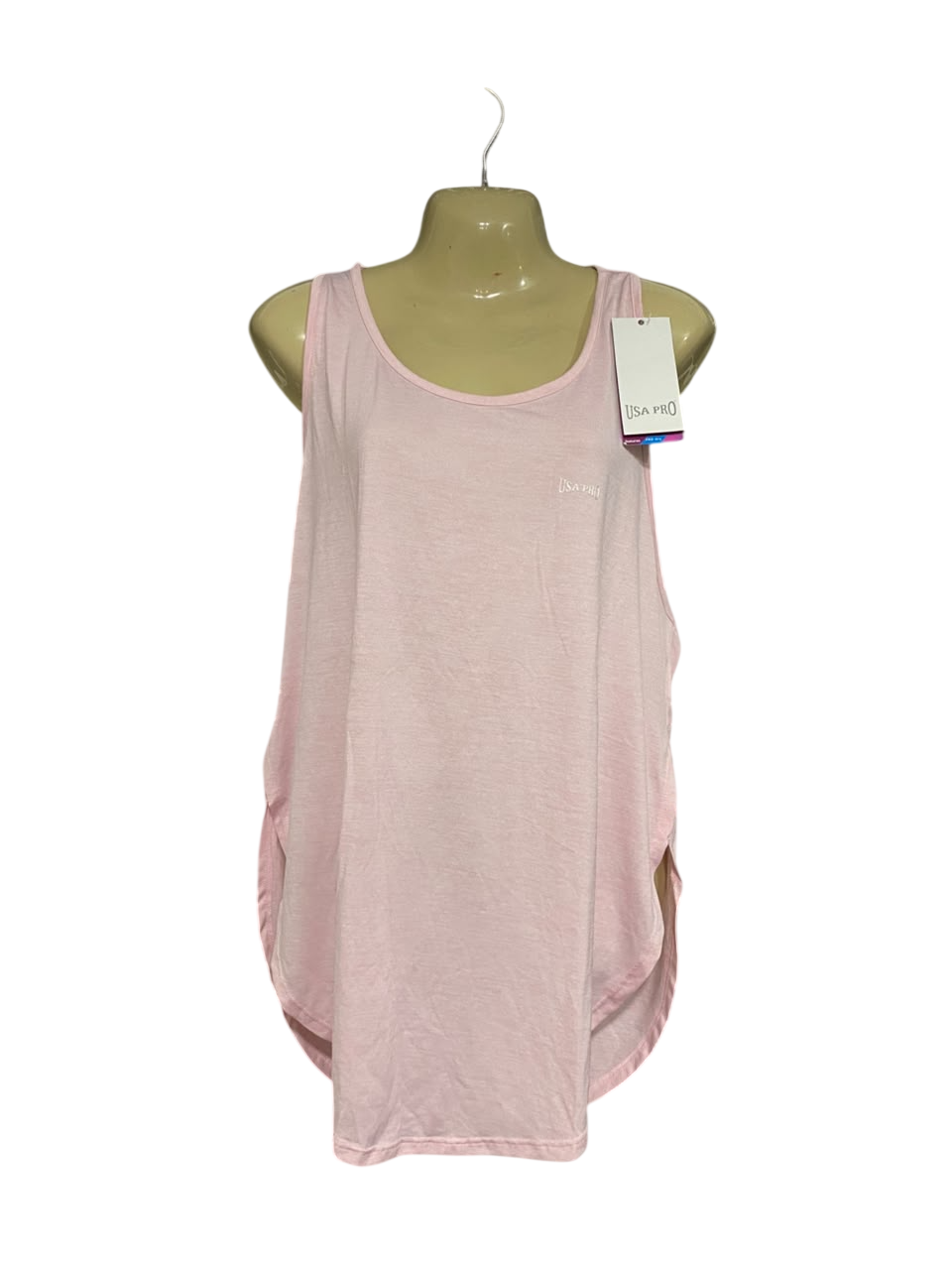 USA PRO |XL| BUST 21| A67|  LIGHT PINK ATHLETIC TANK TOP