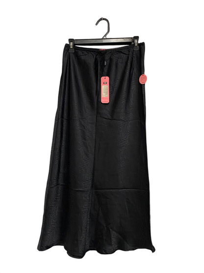 CHI CHI |M| WAIST 28| A67| BLACK JACQUARD TEXTURED SATIN MAXI SKIRT