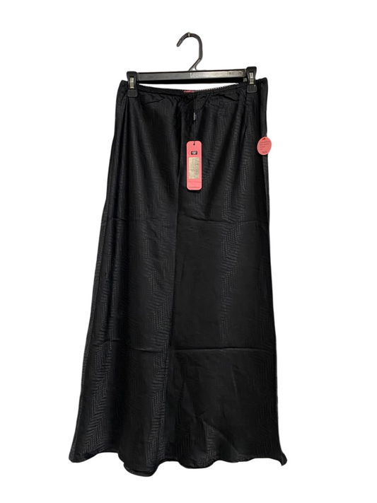 CHI CHI |M| WAIST 28| A67| BLACK JACQUARD TEXTURED SATIN MAXI SKIRT