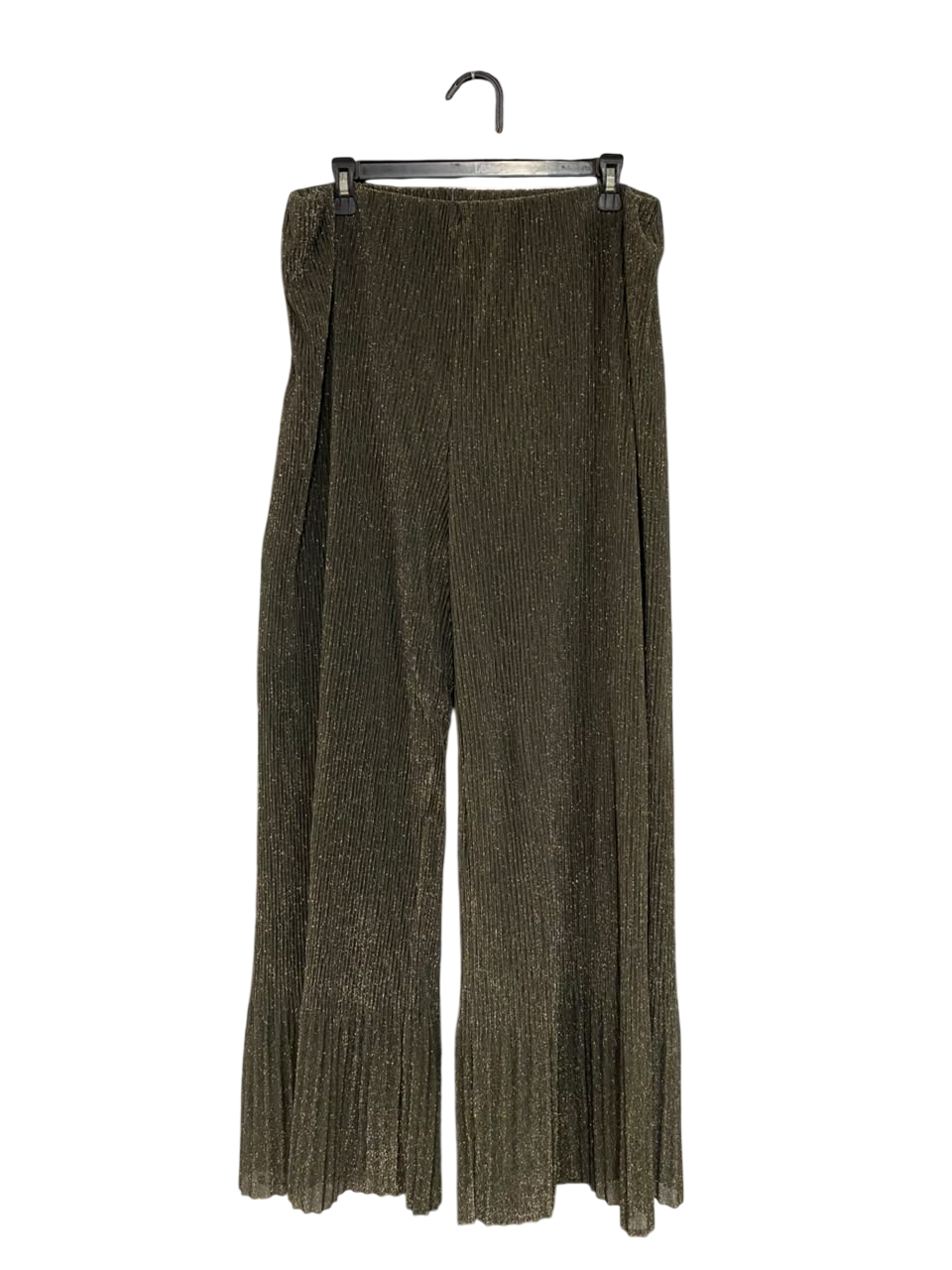 RIVER ISLAND |XXL| WAIST 38| A67| SHIMMRING METALLIC BRONZE PLEATED WIDE-LEG TROUSERS