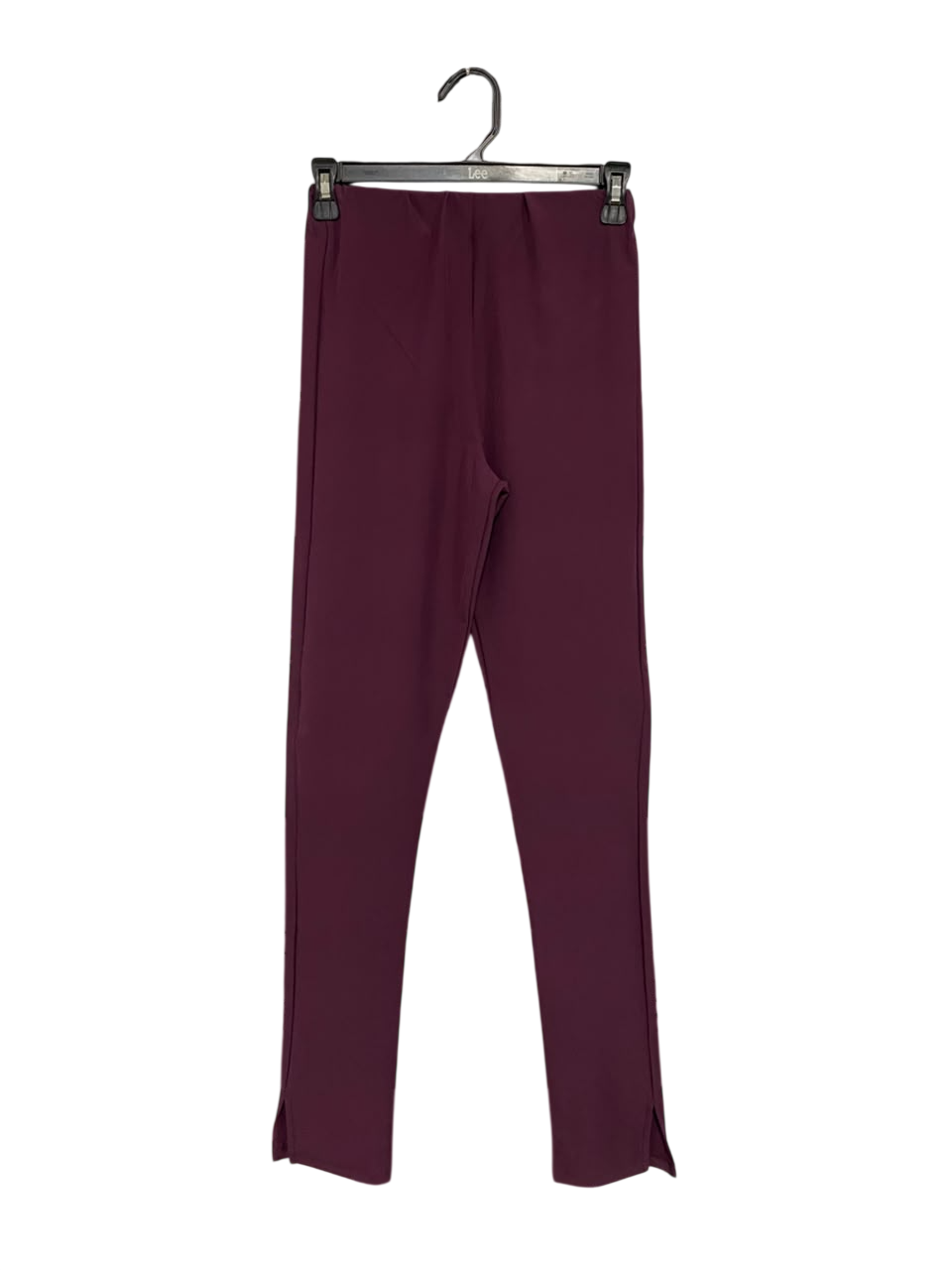 ZARA |M| WAIST 24| A67| MAROON SPLIT-HEM STRETCH TROUSERS