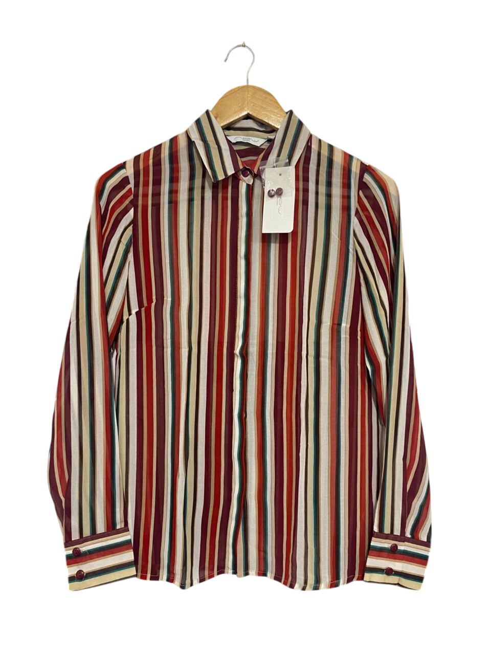 LOOK |M| BUST 18| A67| MULTI-COLOR STRIPED BUTTON-DOWN SHIRT