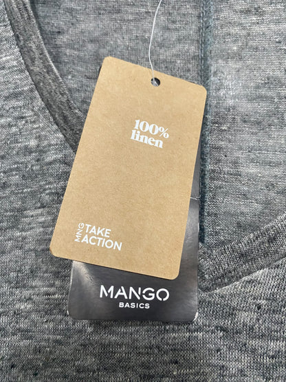 MNG |M| BUST 22| A67| GREY MELANGE LINEN CASUAL T-SHIRT / TUNIC