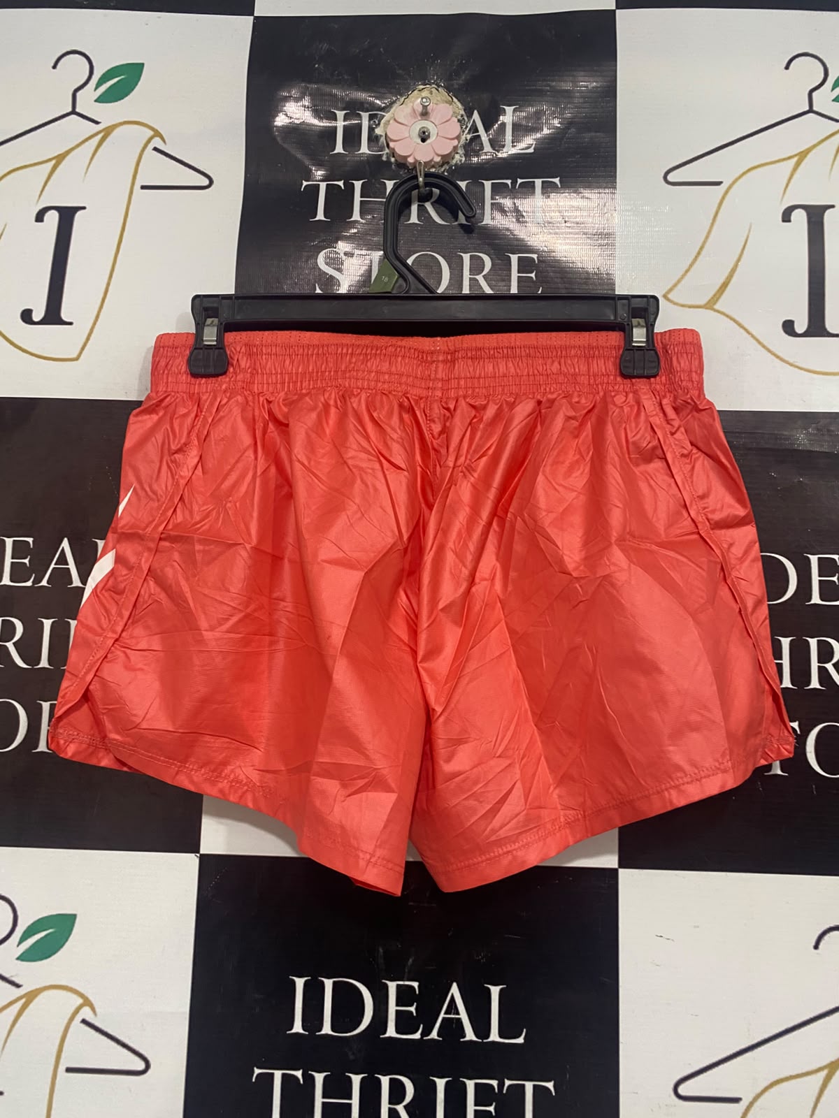 NIKE |S| WAIST 28| A67| CORAL PINK NYLON RUNNING SHORTS