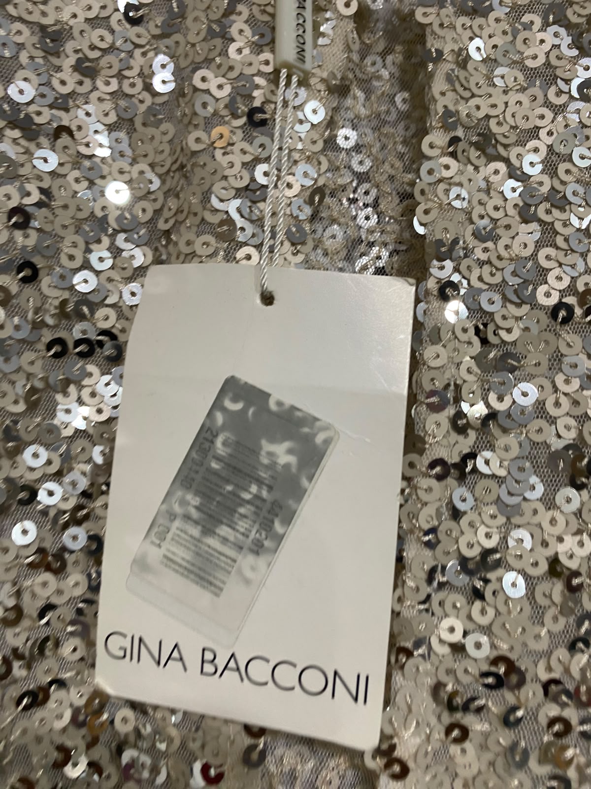 GINA BACCONI |M| BUST 24| A67| CHAMPAGNE GOLD SEQUIN OPEN-FRONT BOLERO SHRUG