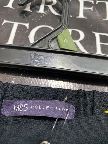 M&S |XL| WAIST 34| A67| BLACK TAPERED DRAWSTRING TROUSERS