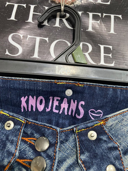 VINKNO JEANS |M| WAIST 28| A67| TAGE WASH STUDS AUR ZIP DETAIL FLARED DENIM JEANS