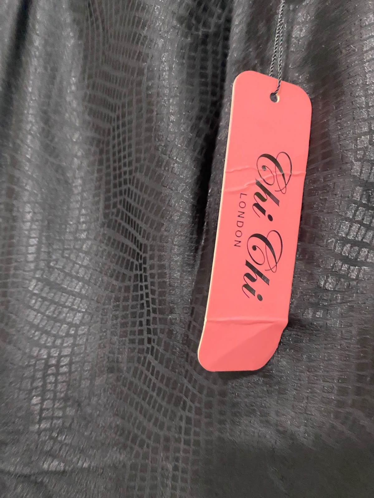 CHI CHI |M| WAIST 28| A67| BLACK JACQUARD TEXTURED SATIN MAXI SKIRT