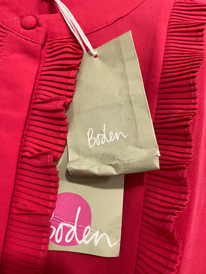 BODEN |M| BUST 26| A67| BRIGHT PINK PLEATED RUFFLE FRONT SHIRT