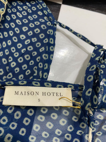 MAISON HOTEL |S| BUST 18| A67| NAVY BLUE POLKA DOT PRINT SLEEVELESS MAXI DRESS