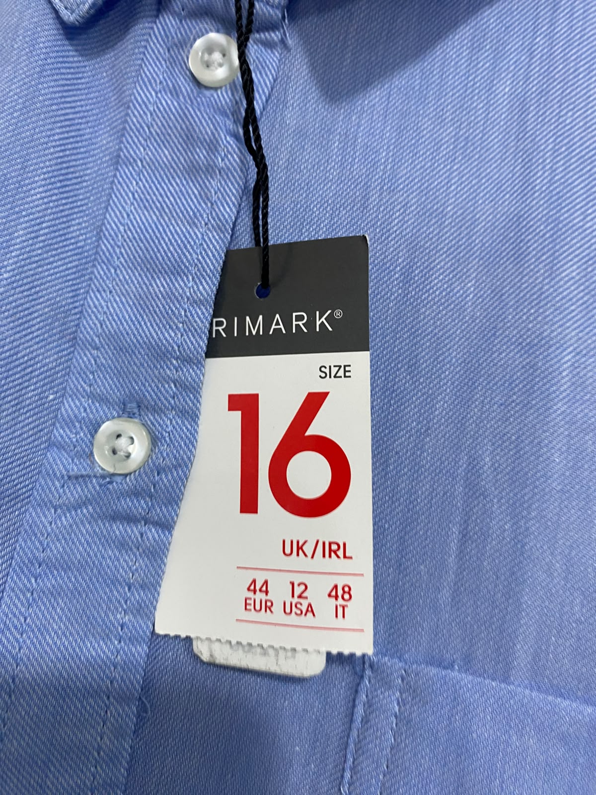 PRIMARK |L| BUST 22| A67| SKY BLUE LINEN-BLEND OVERSIZED BUTTON-DOWN SHIRT