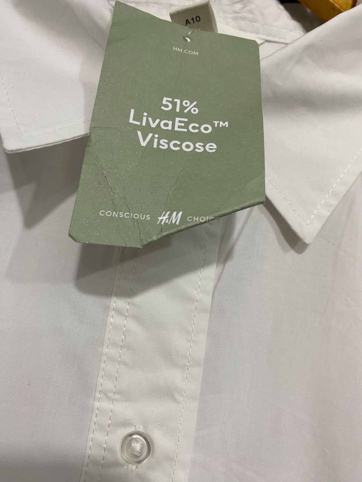 H&M |M| BUST 24| A67| CRISP WHITE OVERSIZED BUTTON-DOWN SHIRT DRESS