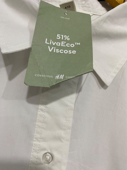 H&M |M| BUST 24| A67| CRISP WHITE OVERSIZED BUTTON-DOWN SHIRT DRESS