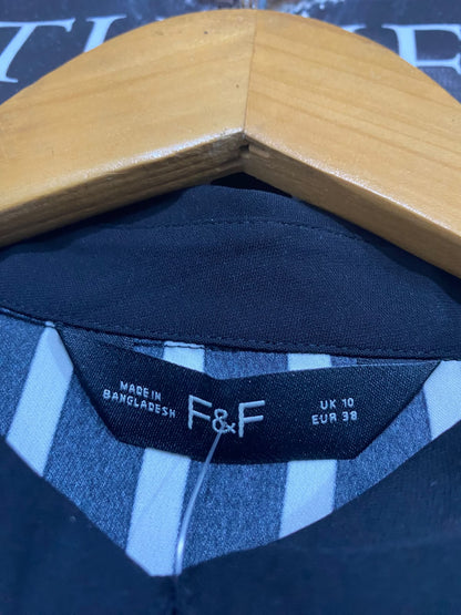 F&F |M| BUST 23| A67| BLACK & WHITE STRIPED BELTED SHIRT DRESS