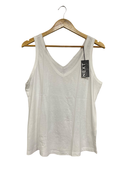 NEXT |M| BUST 19| A67| WHITE V-NECK ESSENTIAL TANK TOP