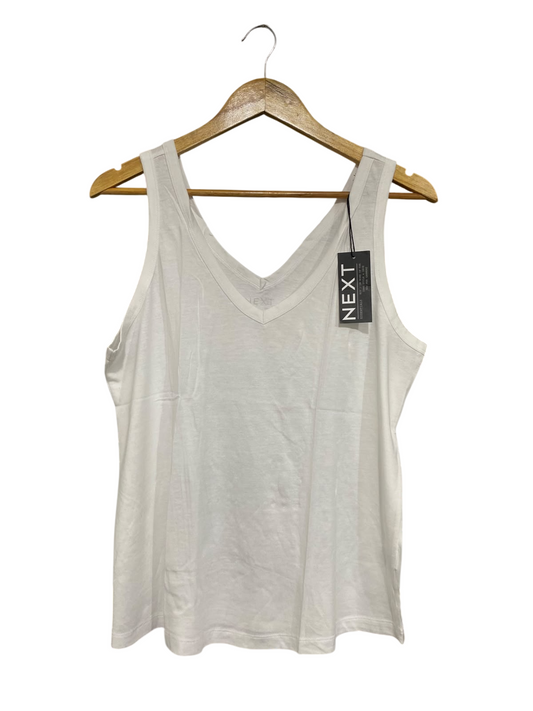 NEXT |M| BUST 19| A67| WHITE V-NECK ESSENTIAL TANK TOP