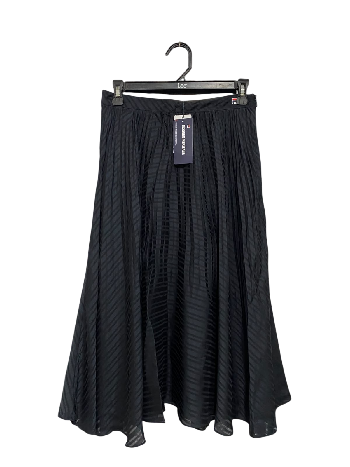 FILA |L| WAIST 26| A68| BLACK PLEATED MIDI SKIRT