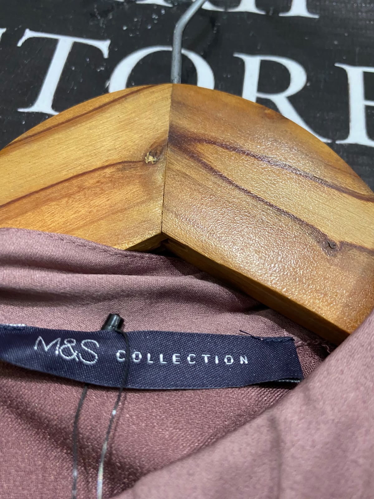 MARKS & SPENCER |L| BUST 19| A68| MAUVE SATIN TIE-SLEEVE TUNIC DRESS