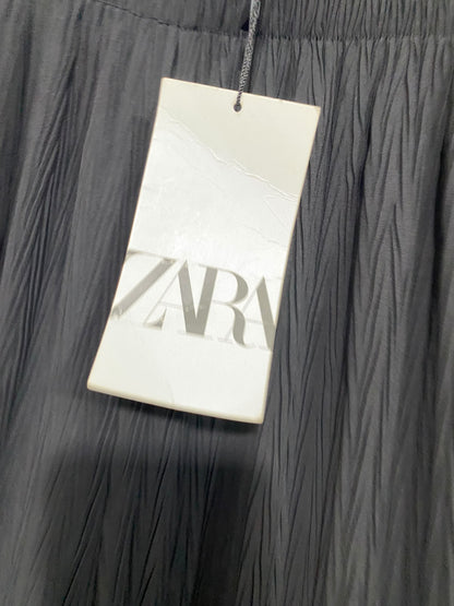 ZARA |XL| WAIST 30| A68| BLACK PLISSÉ CRINKLE WIDE-LEG PALAZZO PANTS