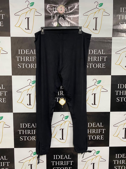 CAPSULE |XXL| WAIST 38| A68| BLACK DRAWSTRING-ANKLE HIGH-WAISTED LEGGINGS