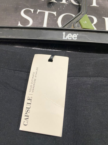 CAPSULE |XXL| WAIST 38| A68| BLACK DRAWSTRING-ANKLE HIGH-WAISTED LEGGINGS