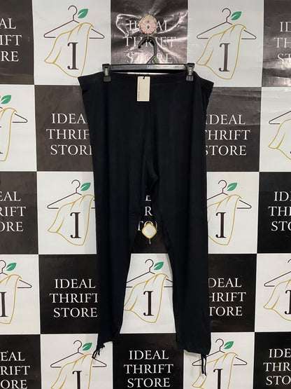 CAPSULE |XXL| WAIST 38| A68| BLACK DRAWSTRING-ANKLE HIGH-WAISTED LEGGINGS