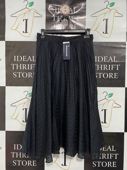 FILA |L| WAIST 26| A68| BLACK PLEATED MIDI SKIRT