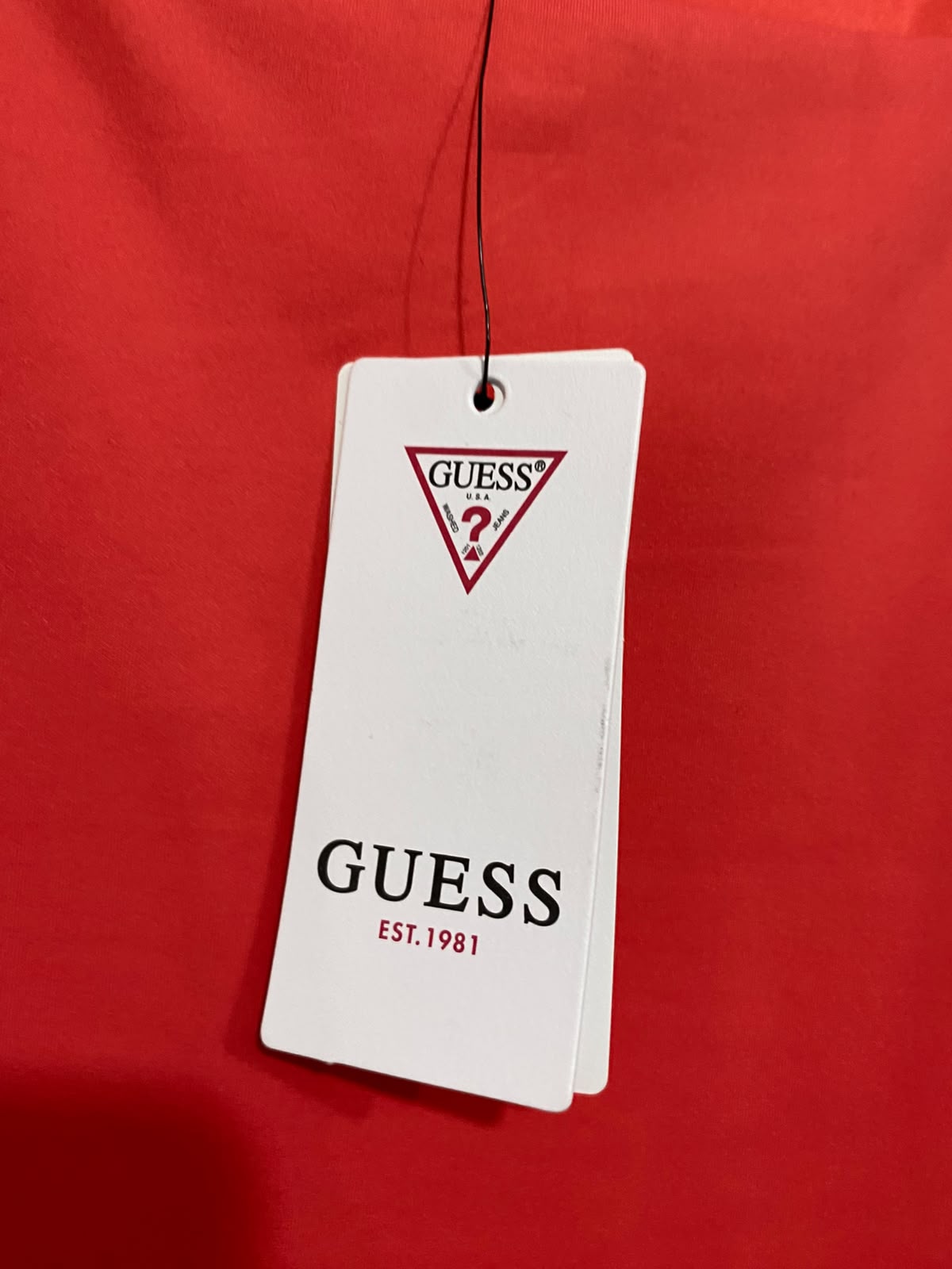 GUESS |L| BUST 17| A68| CORAL PINK SQUARE-NECK BODYCON MIDI DRESS