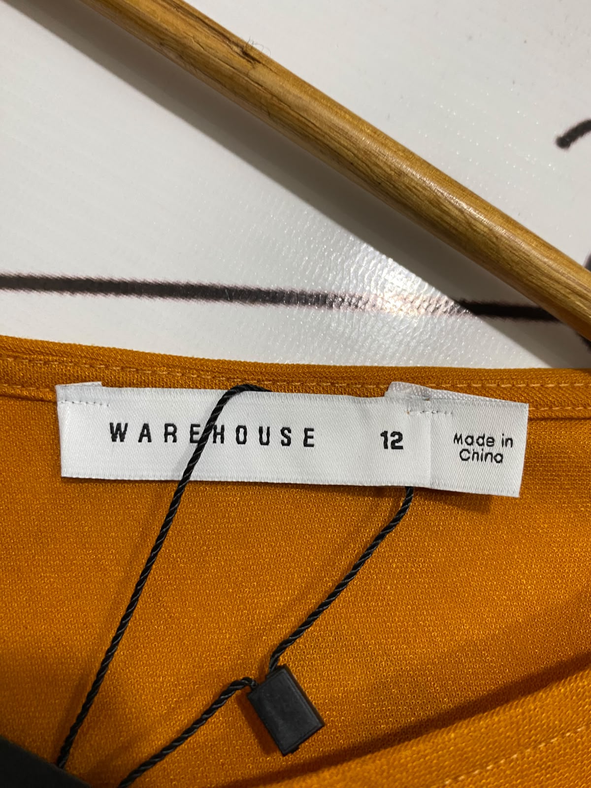 WAREHOUSE |M| BUST 18| A68| MUSTARD YELLOW BUTTON-FRONT MIDI DRESS
