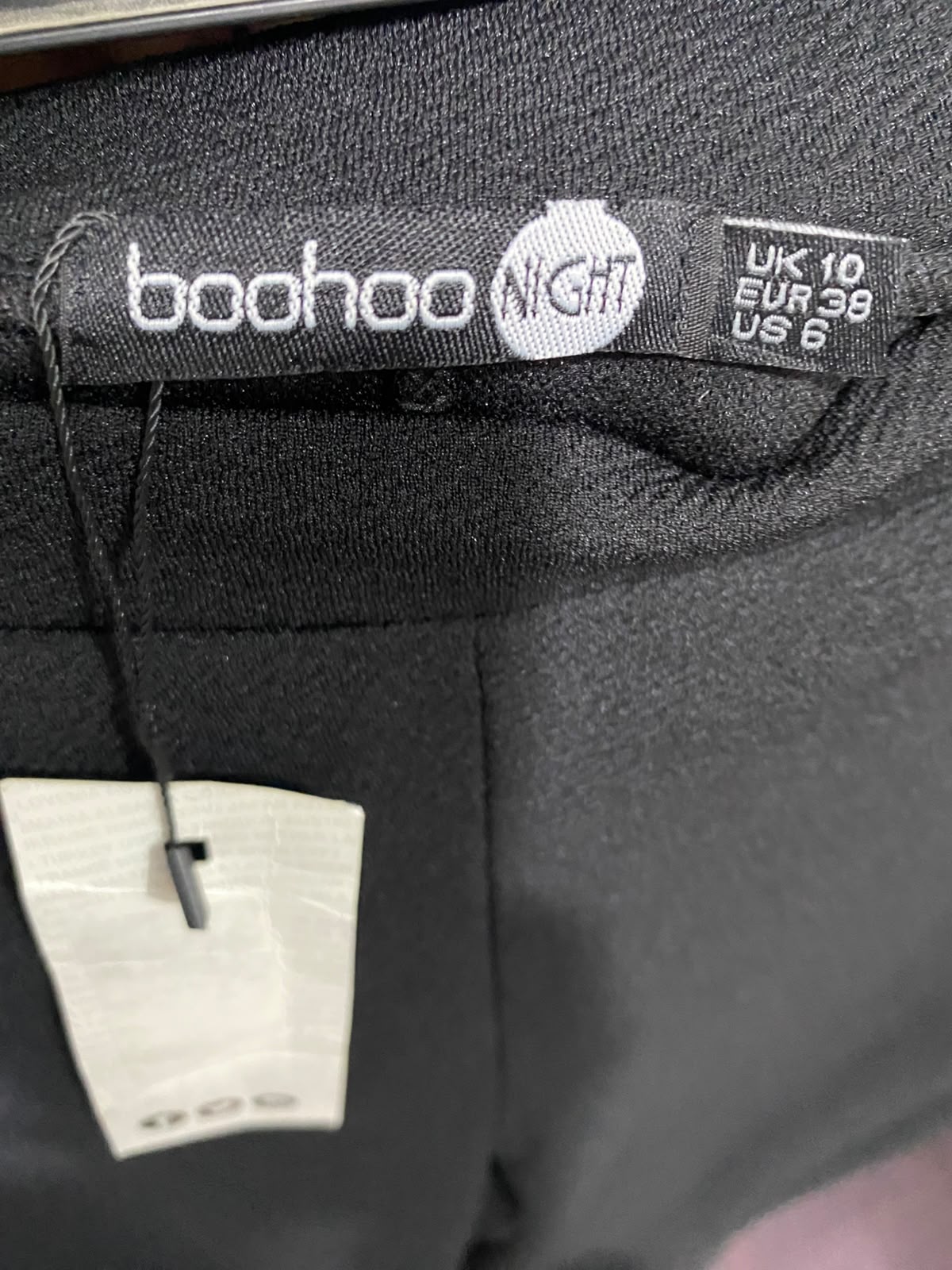 BOOHOO |XS| WAIST 24| A67| BLACK HIGH-WAISTED RUFFLE HEM FLARED TROUSERS
