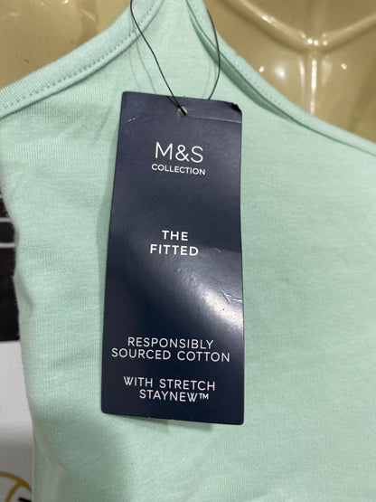 MARK & SPENCER |S| BUST 16| A67| MINT GREEN SPAGHETTI STRAP BASIC CAMI TOP