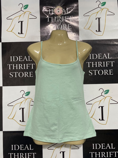 MARK & SPENCER |S| BUST 16| A67| MINT GREEN SPAGHETTI STRAP BASIC CAMI TOP