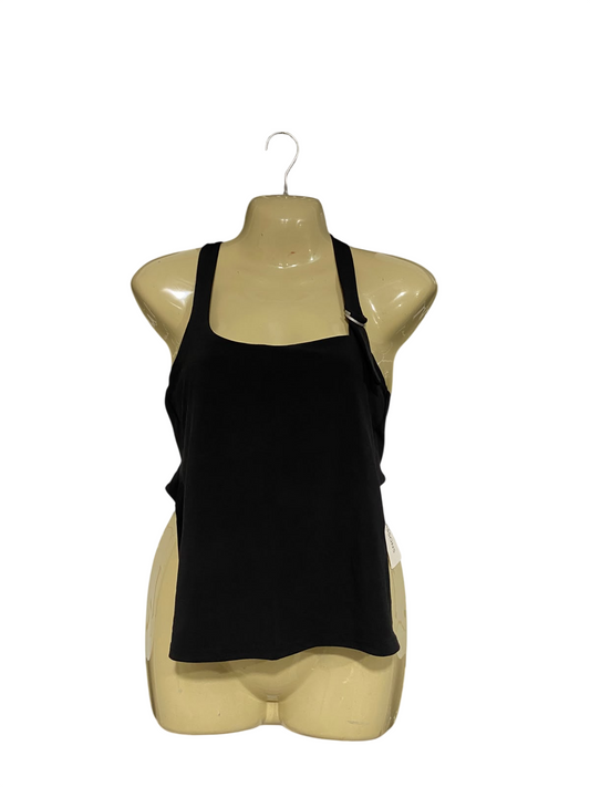 GLASSONS |M| BUST 14| A68|  BLACK SLEEVELESS TANK TOP WITH BUCKLE DETAIL