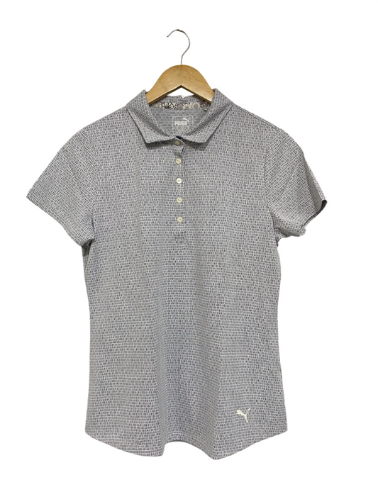PUMA |M| BUST 18| A68| GREY PATTERNED SHORT SLEEVE POLO SHIRT