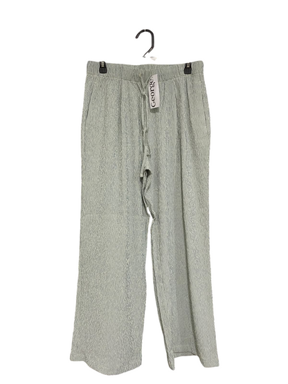 GEORGE |L| WAIST 30| A68|  GREEN FINE STRIPED WIDE-LEG TROUSERS