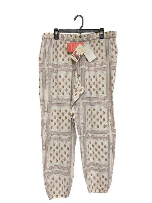 MONSOON |XL| WAIST 36| A68| WHITE ISLE ARTISAN BLOCK PRINT TROUSERS