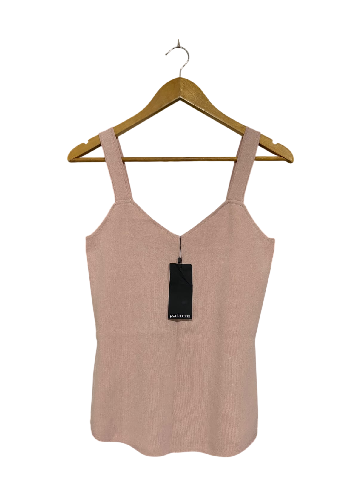PORTMANS |S| BUST 16| A68| DUSTY PINK KNITTED V-NECK CAMI TOP