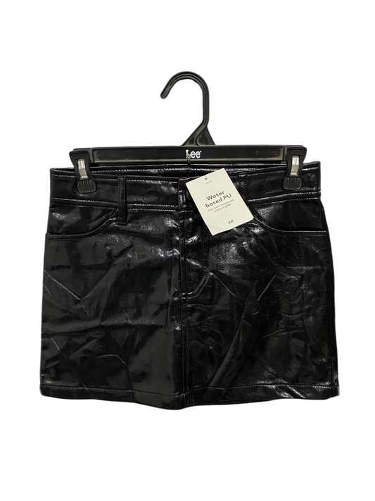 H&M |M| WAIST 28| A68| BLACK FAUX LEATHER PATENT MINI SKIRT