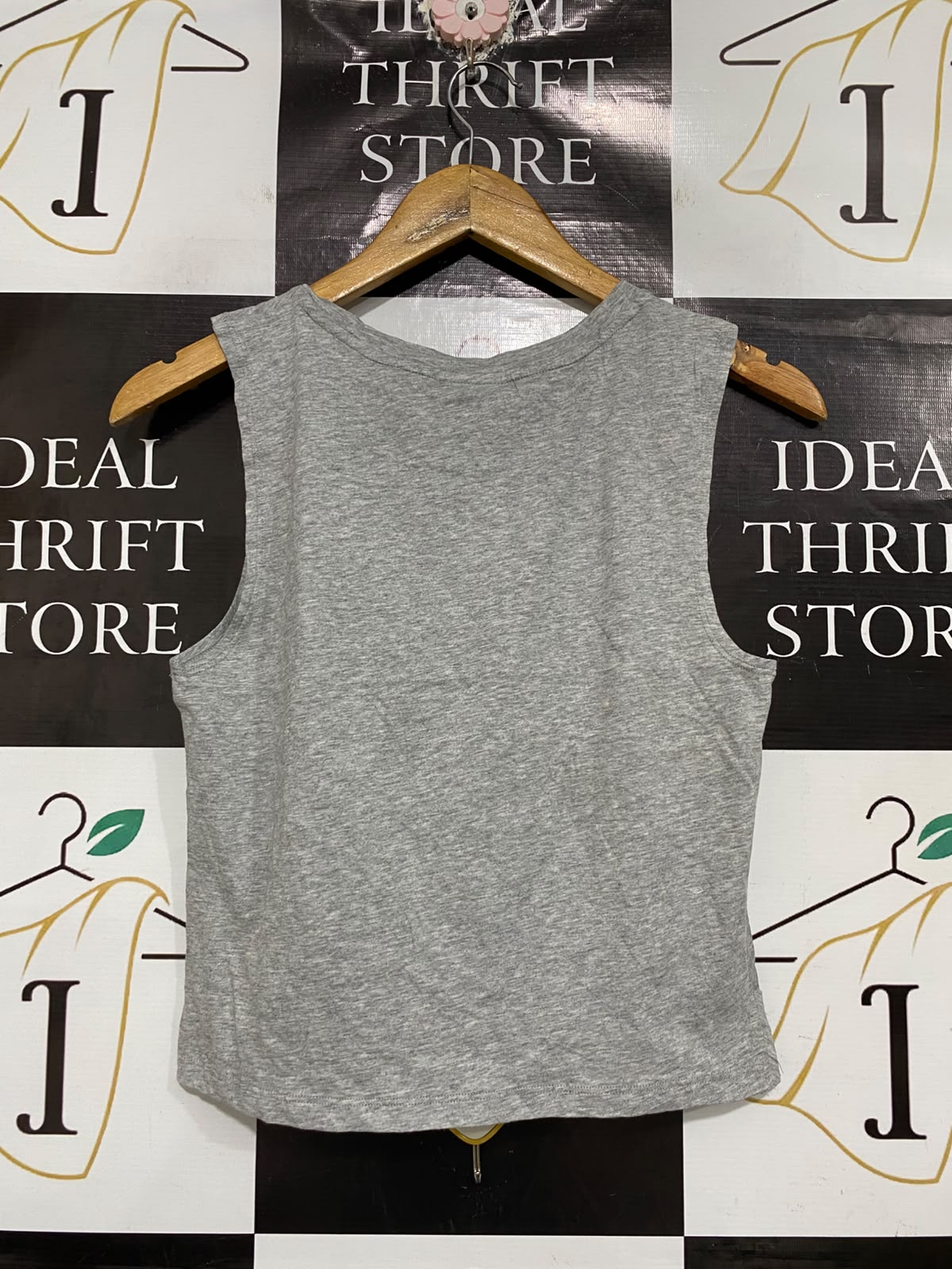 SEED |S| BUST 16| A68| HERITAGE GREY TWIST-FRONT CROP TANK TOP