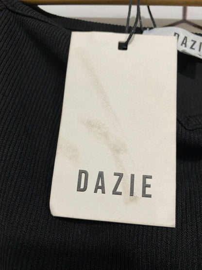 DAZIE |XS| BUST 12| A68| BLACK OFF-SHOULDER RIBBED CROP TOP