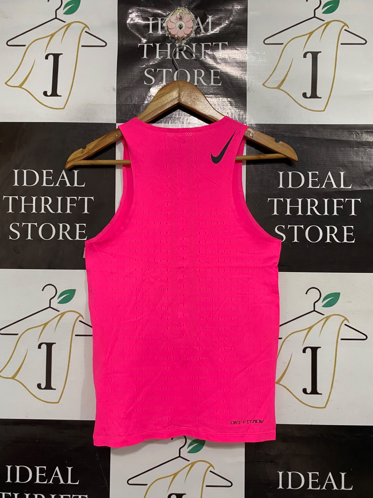 NIKE |XS| BUST 15| A68| PINK DRI-FIT PERFORATED RUNNING TANK TOP