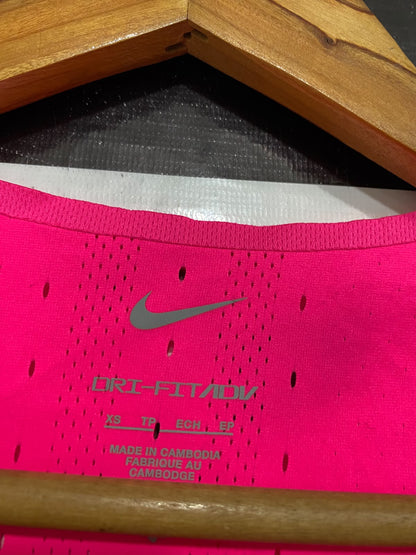 NIKE |XS| BUST 15| A68| PINK DRI-FIT PERFORATED RUNNING TANK TOP
