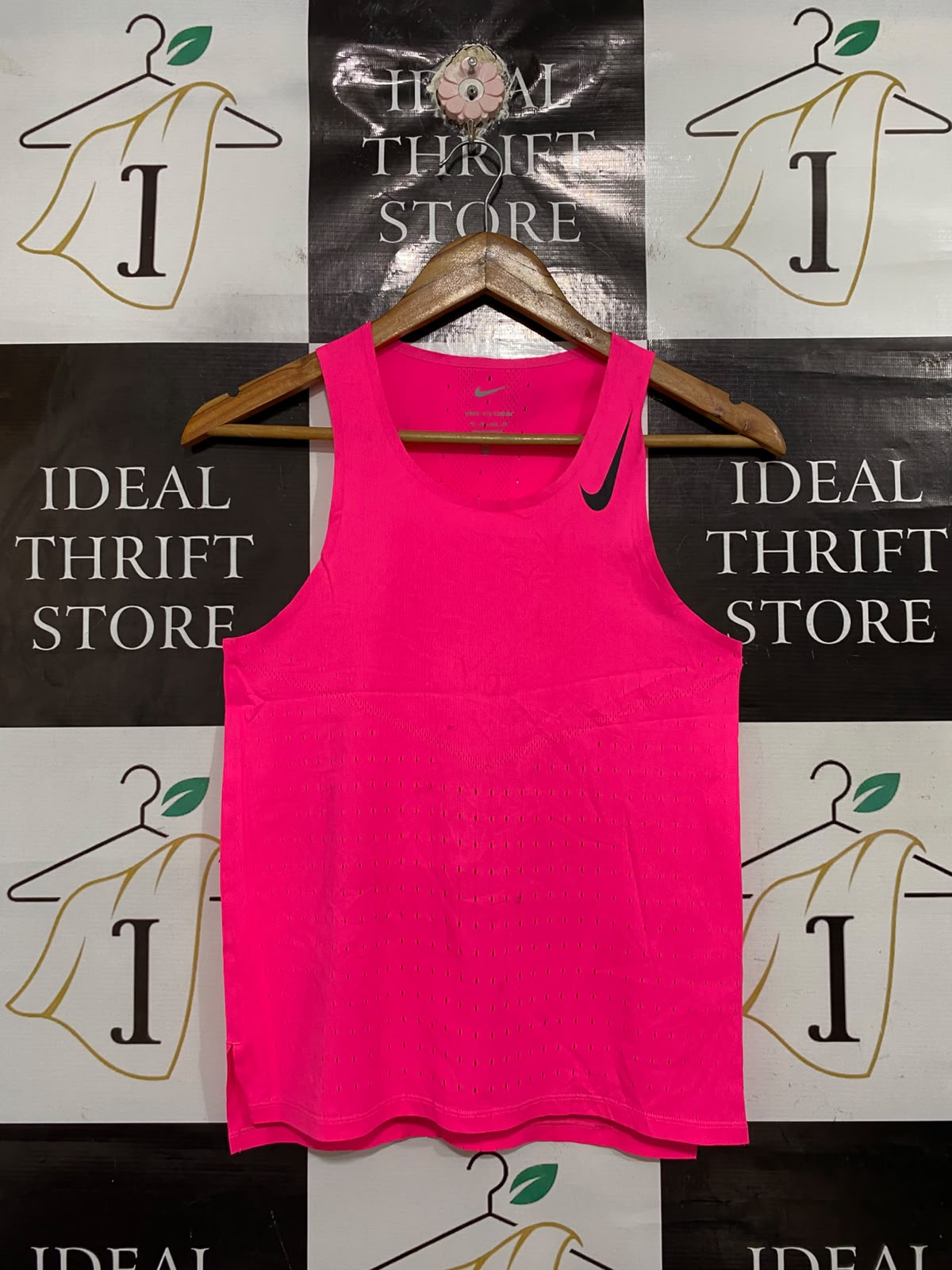 NIKE |XS| BUST 15| A68| PINK DRI-FIT PERFORATED RUNNING TANK TOP