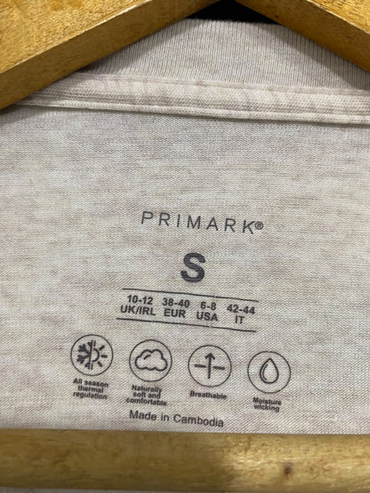 PRIMARK |S| BUST 17| A68| OATMEAL MELLANGE LONG SLEEVE RAGLAN TOP