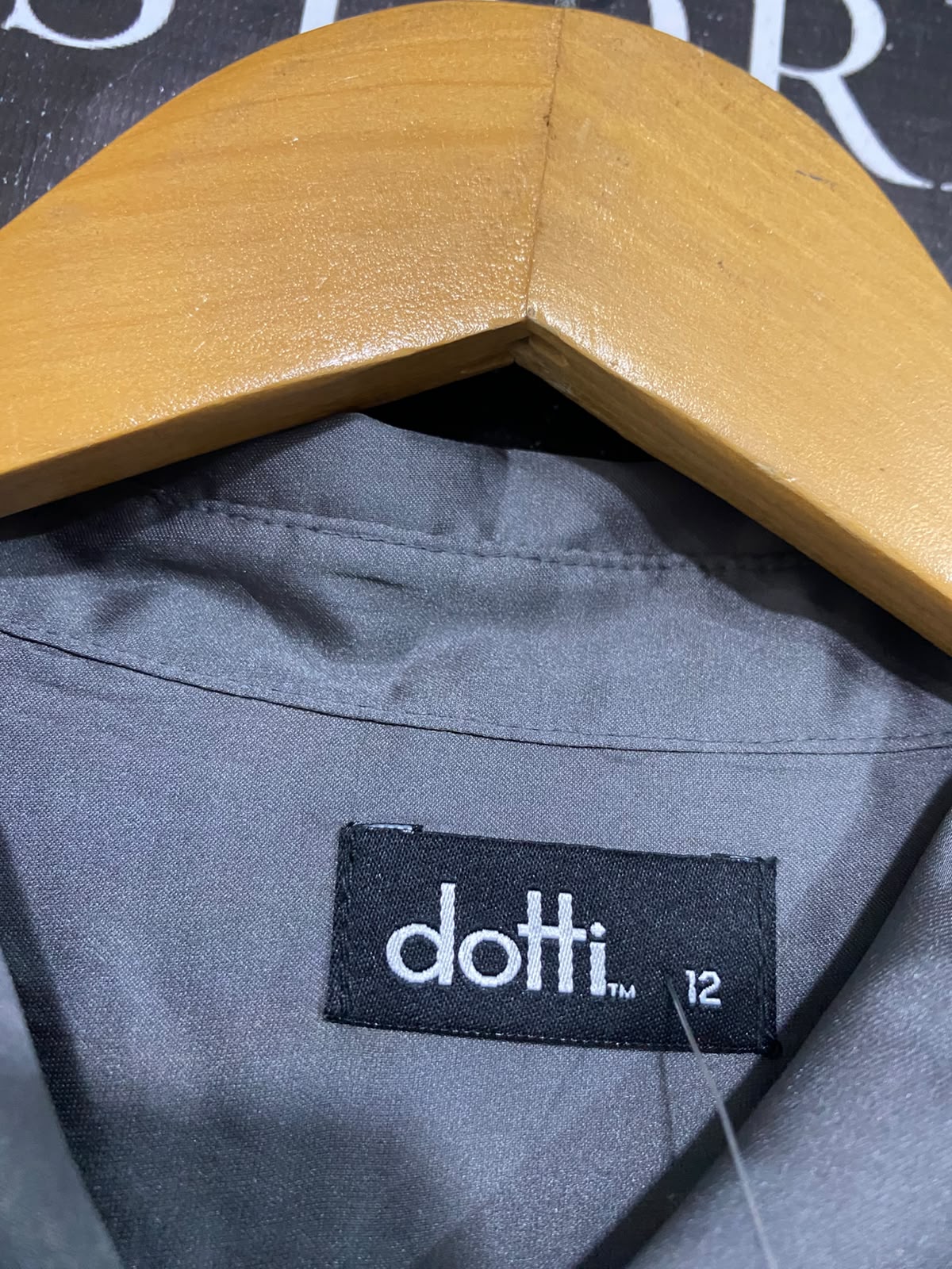 DOTTI |M| BUST 20| A68| CHARCOAL GREY SATIN BUTTON-DOWN SHIRT