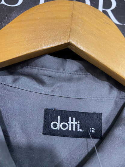 DOTTI |M| BUST 20| A68| CHARCOAL GREY SATIN BUTTON-DOWN SHIRT