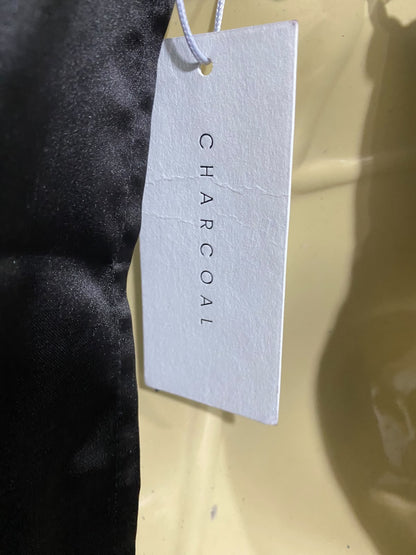 CHARCOAL |S| BUST 19| A68| BLACK SATIN SLEEVELESS CROP TOP