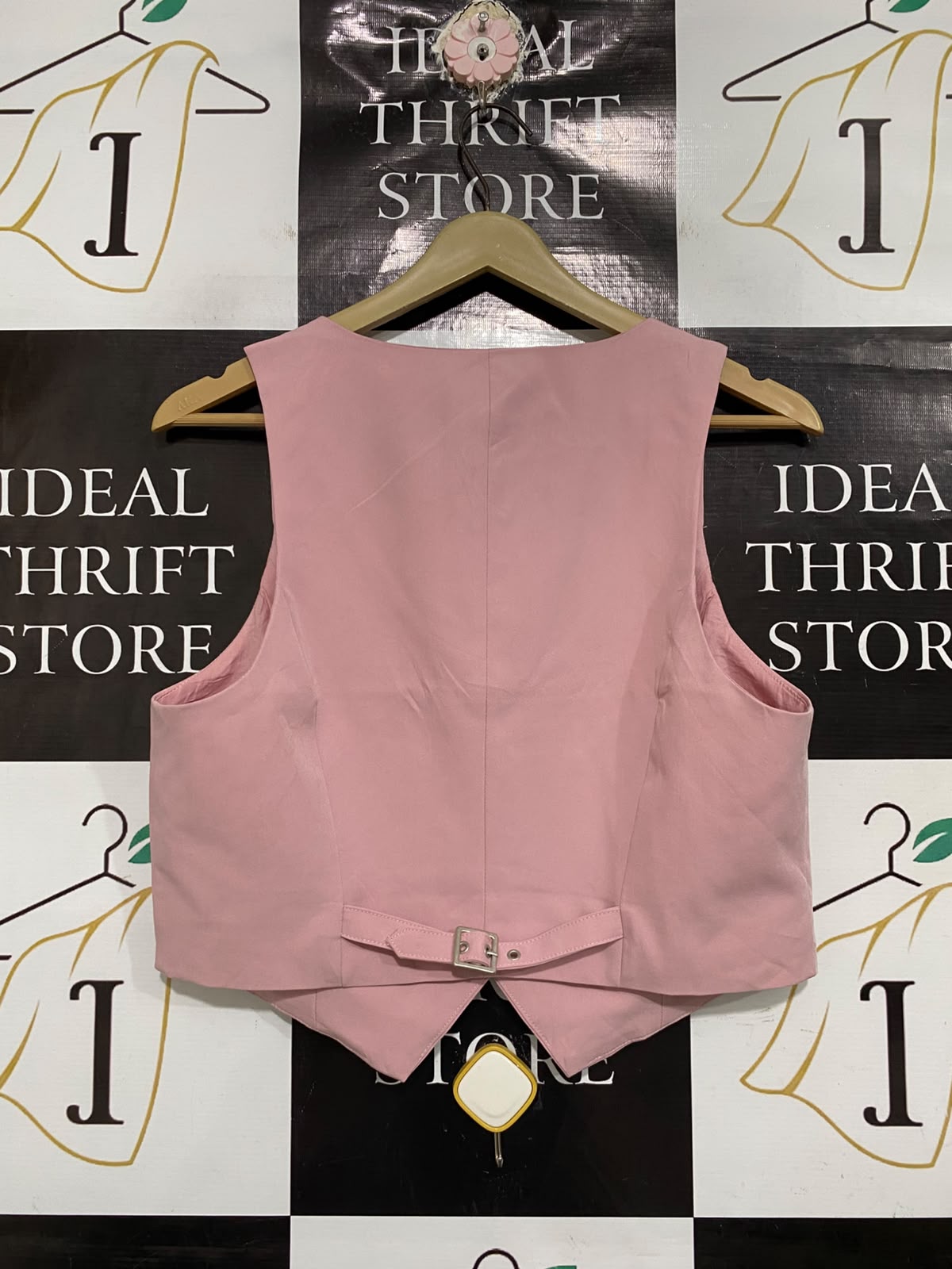 GLASSONS |M| BUST 19| A68|  PINK LINEN-BLEND TAILORED VEST