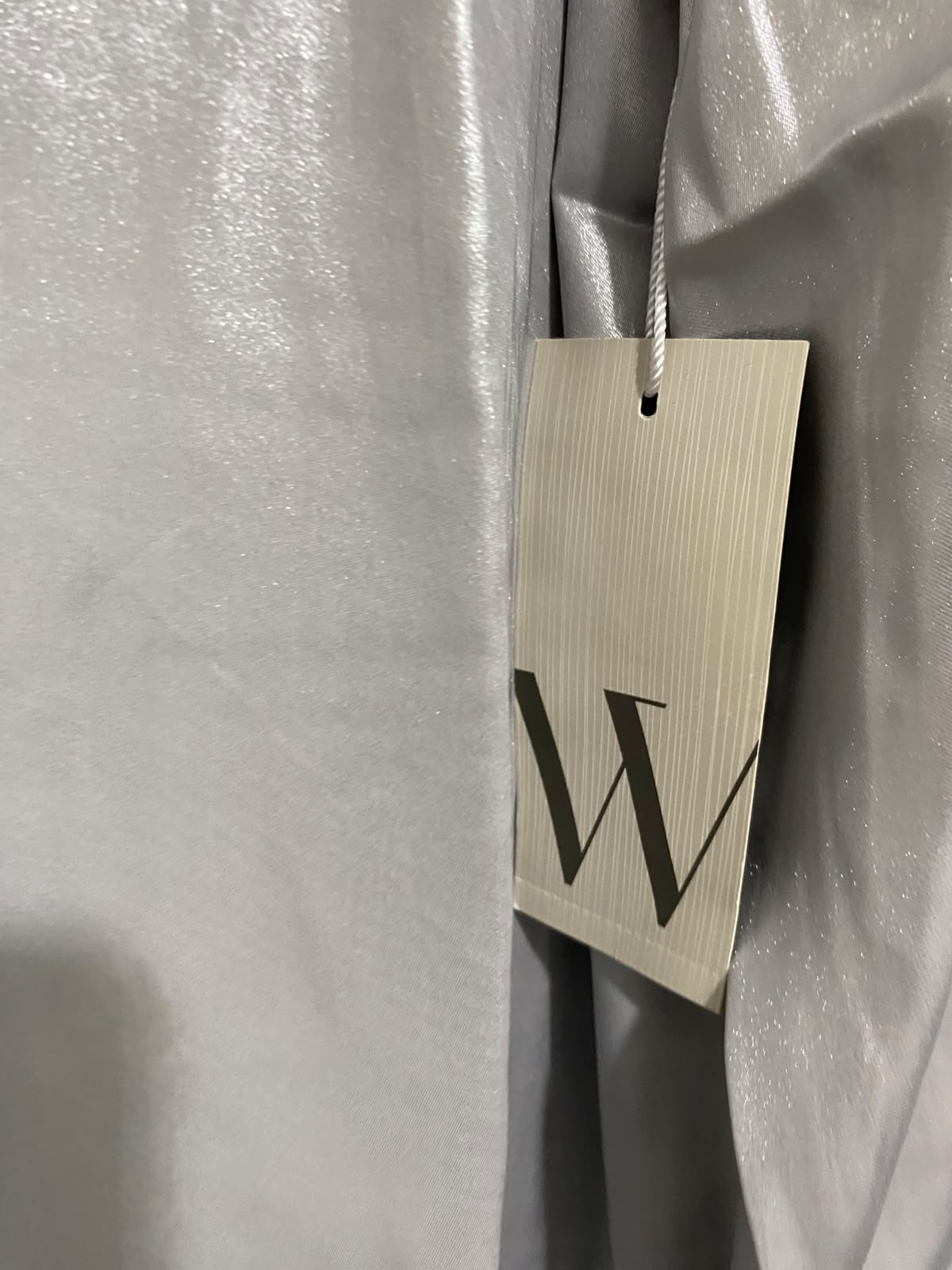 WORTHINGTON |XL| BUST 25| A68| SILVER METALLIC SATIN BUTTON-DOWN SHIRT