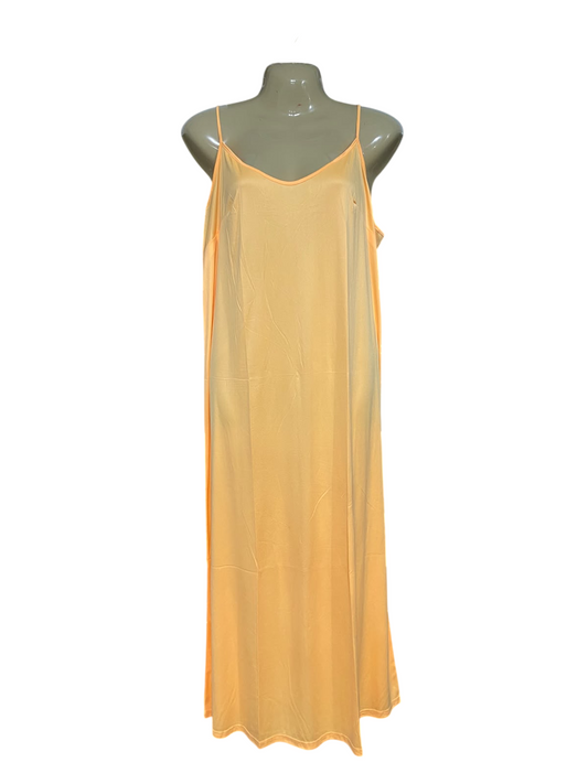 |M| BUST 19| A68| PEACH SLIP MAXI DRESS